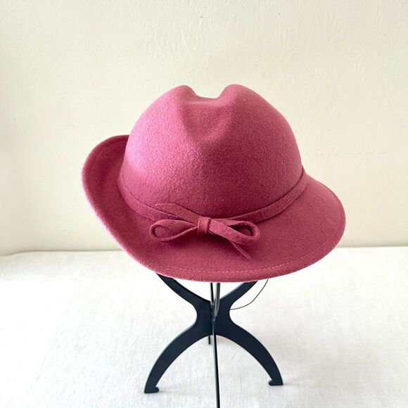 Vintage 80s Sonni San Francisco Raspberry Cloche Hat 100% Doeskin Felt Wool (OS) main image 7